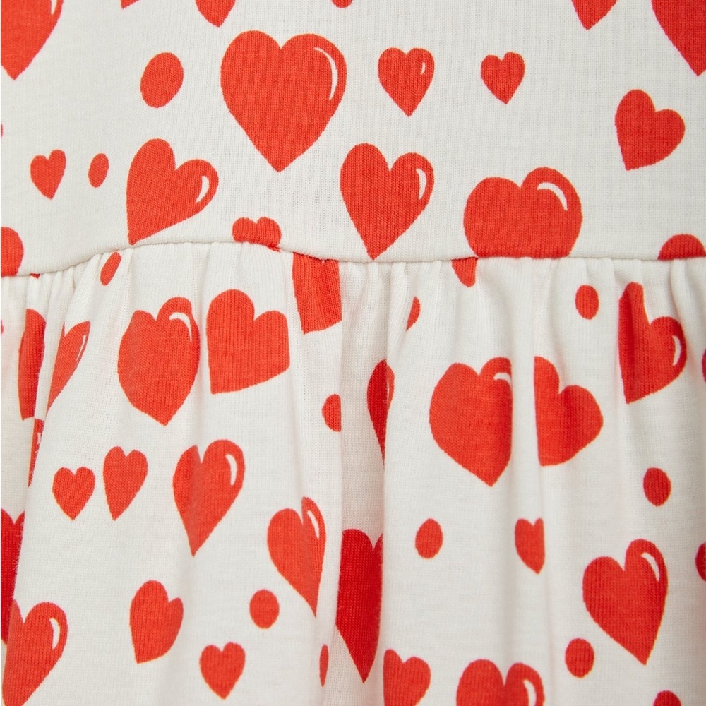 Mini Rodini Red Heart Pattern Dress - Picture 3 of 6